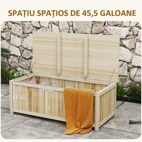 Outsunny Cutie de Depozitare pentru Exterior de 172 Litri, Ideală pentru Terasă, Design din Lemn, Rezistentă la Intemperii | Aosom Romania