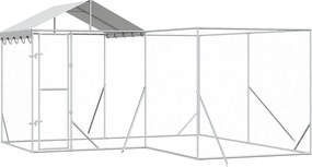 vidaXL Padoc exterior cu acoperiș argintiu 4x4x2,5 m oțel galvanizat