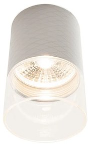 Plafoniera, Spot LED metal alb si sticla Fusion