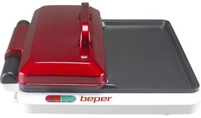 Gratar electric multifunctional Beper P101CUD500 4в1, 1000 W, 4 zone de gatit, Acoperire antiaderenta, Rosu