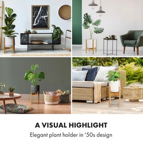 Zeist Suport pentru plante, set de 3, 2 înălțimi, combinabil, design cu sertar, natural