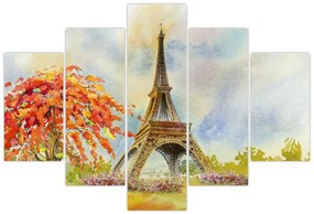 Tablou pictat cu turnul Eiffel (150x105 cm)