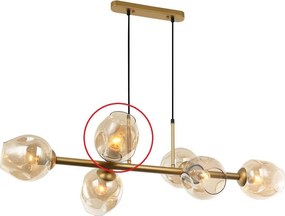 Abajur de rezervă din sticlă pentru lustră și aplică ITALUX BORGO E27 auriu fumuriu