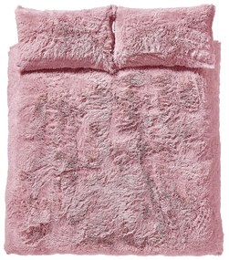 Lenjerie de pat din micropluș Catherine Lansfield Cuddly, 135 x 200 cm, roz