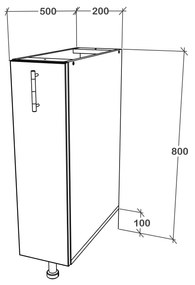 Corp haaus Karo, Antracit/Alb, 20 x 50 x 80 cm