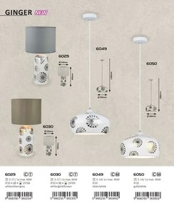 Pendul design modern GINGER auriu/alb 6050 RX
