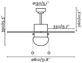 Ventilator de tavan FARO 33179 PALAO 1xE14/40W/230V