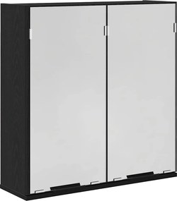 vidaXL Dulap cu oglindă Stejar Negru 64 x 20 x 67 cm Lemn compozit