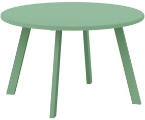 Outsunny Masa de cafea mică rotundă, masă auxiliară cu protecții anti-alunecare, cadru din metal, pentru grădină, Ø 70 x 42 cm, verde | Aosom Romania
