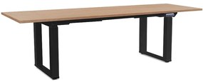Masă înălțime reglabilă OfficeTech Strong 240 x 80 cm, picioare negre, stejar