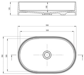 Deante CQS_SU6S - Lavoar pentru blat SILIA 35x55 cm granit/gri metalizat