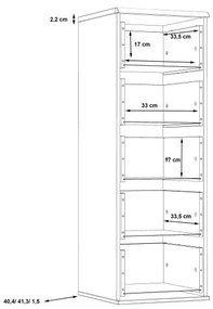 Comoda Delice Gri Wolfram Uni Si Stejar Negru, 40 Cm