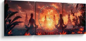 Tablou - Yoga în natură (cu ceas) (90x30 cm)