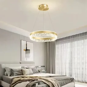 Lustra LED Cu Telecomanda, Elit's Gold , 124w