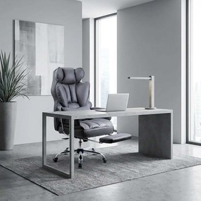 Scaun directorial gri din piele ecologica rezistent pana la 150 kg OFF 413