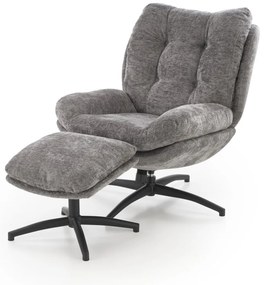 Fotoliu cu suport pentru picioare Pesto gri H96 cm