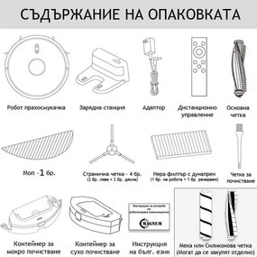 Aspirator robot MAGNUM ONE Plus, Li-ion 3200 mAh, 50W, 3000 Pa, 0.6 l, Wi-Fi, Control vocal, Curatare uscata/umeda, Programare, HEPA, Recunoastere camera, Negru