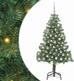 vidaXL Brad de Crăciun cu 300 LED cu suport Verde 180 cm PVC