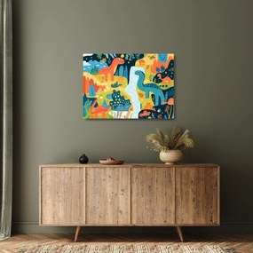 Tablou pe sticlă - Dinozauri veseli (70x50 cm)