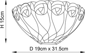 Endon 64178 - Aplică de perete Tiffany HUTCHINSON 1xE14/40W/230V
