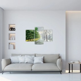 Tablou - Iarna versus vara (90x60 cm)