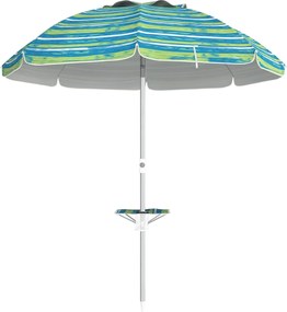 Outsunny Umbrelă de plajă înclinabilă rotundă Ø 190 cm - masă cu suport pentru pahare - sac de transport inclus, protecție UV50+ | Aosom Romania
