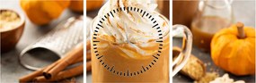 Tablou - Cafea cu lapte de dovleac (cu ceas) (90x30 cm)