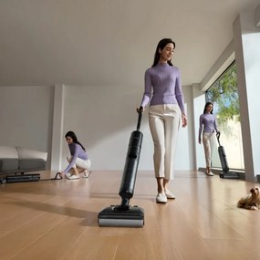 Aspirator vertical si mop Dreame H12 Pro FlexReach HHR44A, 400 W, 18 000 Pa, 50 min, 4 moduri, Curatare umeda pana la 90°C, Autocuratare si autosuscare, Ecran LED, Negru