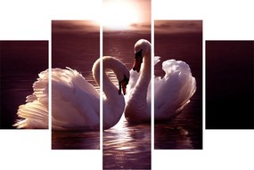 Tablou - Lebede pe lac (150x105 cm)