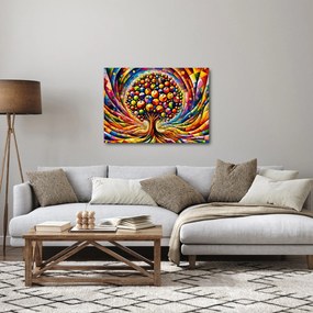 Tablou – Arbore colorat cu mere (70x50 cm)