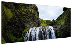 Tablou - Stânci cu cascadă (120x50 cm)