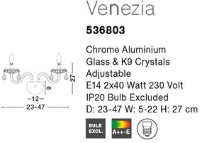 Aplica eleganta cu cristale K9 Venezia