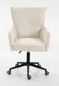 HR250K Scaun Crem Boucle Bază Neagră