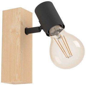 Aplică de perete neagră/în culoare naturală TOWNSHEND 3 – EGLO