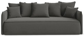 Canapea gri închis extensibilă/cu spațiu de depozitare cu tapițerie din catifea 225 cm Hula – Makamii