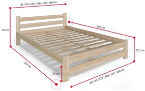 Supermobel Pat din lemn masiv EUREKA + somiera GRATUIT, 120x200, alb