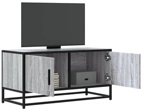 848827 vidaXL Dulap TV, gri sonoma, 80x34,5x40 cm, lemn prelucrat și metal