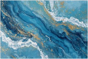 Tablou - Marmură bleu cu aur II. (90x60 cm)