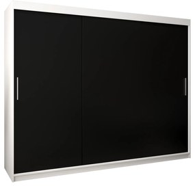Dulap de haine 250 cm Toki (alb mat + negru mat). 1064860