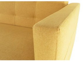 Set complet tapitat de canapea cu fotoliu, tesatura de culoare mustar, AMEDIA