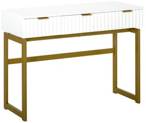 HOMCOM Masa de Toaleta din MDF si Metal Masa de Machiaj cu 3 Sertare