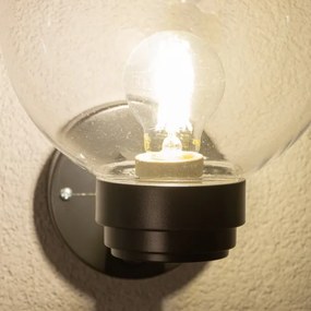 Brilagi - Aplica de perete pentru exterior cu senzor HARBOR 1xE27/40W/230V IP33 antracit/sticlă clară