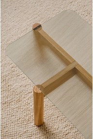 Măsuță de cafea în culoare naturală cu blat din sticlă 55x105 cm Kob – noo.ma