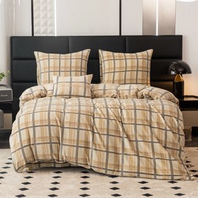 Lenjerie de pat microplush PLAID crem Dimensiunile lenjeriei: 2 buc 70 x 90 cm | 200 x 220 cm