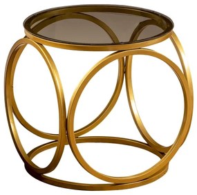 Măsuță laterală MIMO 40x40 cm auriu/negru