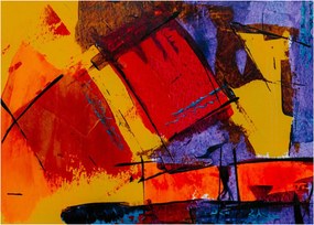Tablou pe sticlă cu abstracție (70x50 cm)