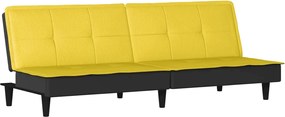 vidaXL Canapea extensibilă, galben deschis, material textil