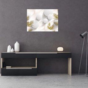 Tablou - 3D cercuri cu flori (70x50 cm)
