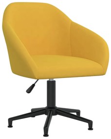330585 vidaXL Scaune de bucătărie pivotante, 2 buc., galben, catifea