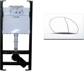 Set rezervor WC incastrat Liv Jog si clapeta alb mat Selenite Duo Alb mat